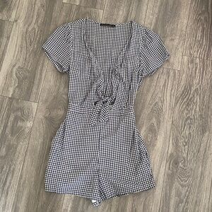 Abercrombie & Fitch Blue and White Gingham romper